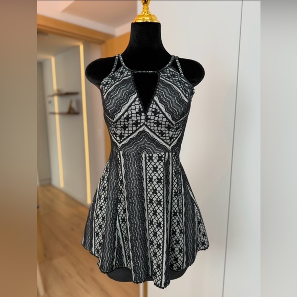 Free People Dresses & Skirts - Free People Black & White Cocktail Dress | Night Muse